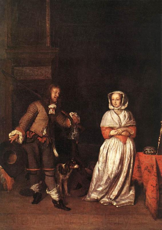 METSU, Gabriel The Hunter and a Woman sg Norge oil painting art